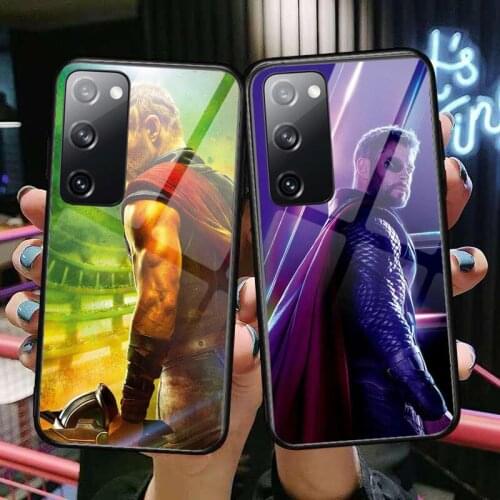 Thor Thunder Marvel Tempered Glass shell Phone case For SamSung Galaxy S8 S9 S10E S20 S21 S5 S30 Plus S20 fe 5G Lite Ultra