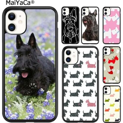 MaiYaCa Black Scottish Terrier Dog Puppy Phone Case Cover For iPhone SE 6s 7 8 plus X XR XS 11 12 pro max Galaxy S8 S9 S10 shell