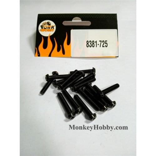 DHK RC CAR PARTS 8381-725 T head screw(TM*22MM)(16PCS)