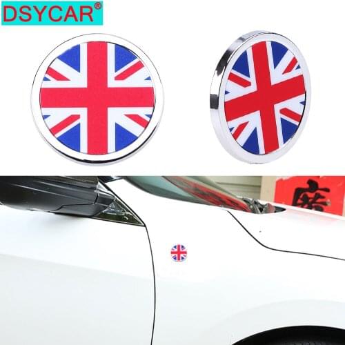 DSYCAR Car Styling England National Flag 3D Metal Sticker Mini Round Emblem for Chevrolet BENZ Peugeot Jeep Volkswagen Volvo New