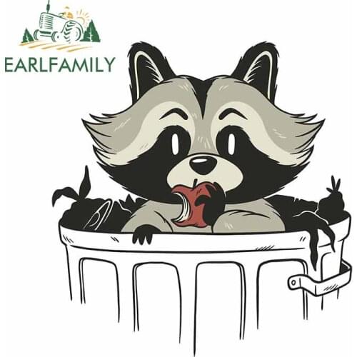 EARLFAMILY 13cm x 12cm for Trash Panda Design Car Stickers Kids Room Motorcycle Helmet Decoration Scratch-proof JDM SUV Decal