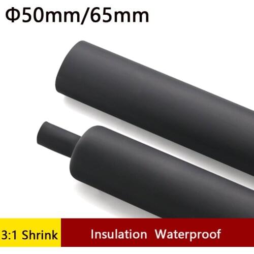 Φ50mm/65mm Black Double Wall Heat Shrinkable Tube With Glue 3:1 Shrink Insulated Sleeving Tubing