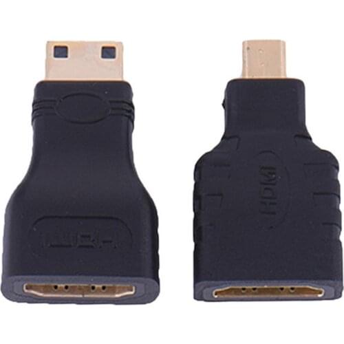 HDMI for Micro HDMI + HDMI to Mini Gold Plated Converter HD Connector Extension Adapter for Video TV for Xbox 360 HDTV 1080P