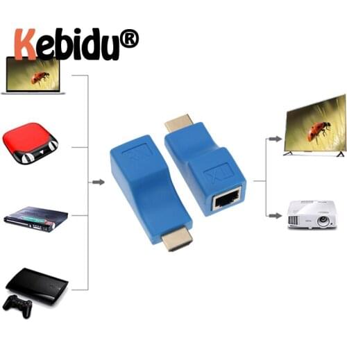 HDMI-compatible Extender 4k RJ45 Ports LAN Network HDMI-compatible Extension Up To 30m Over CAT5e / 6 UTP LAN Ethernet Cable