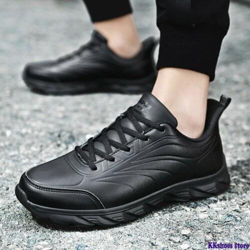 Men Casual Shoes Leather Men Shoes Sneakers Spring Comfortable Walking Shoes Lightweight Rubber Waterproof Couple Sneakers Men