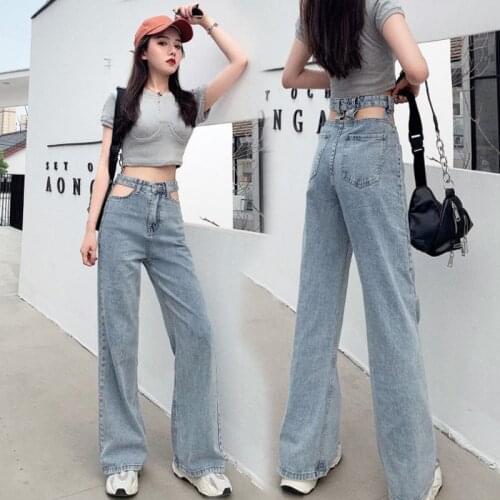 Met Baggy Straight Jeans for Women High Waist Punk Denim Pencil Pants Mom Boyfriend Jeans Pants Jean Femme Trousers