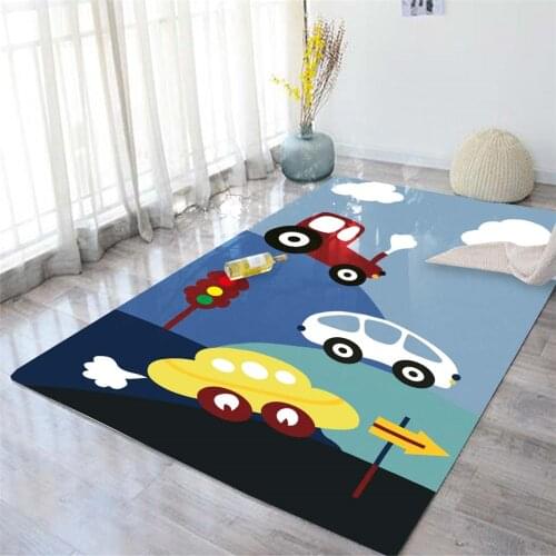 Cartoon Cars Rocket Rug Carpets Boys Room Decor Play Mat Parlor Sofa Area Rugs Soft Baby Crawling Sports Ball Living Room Carpet