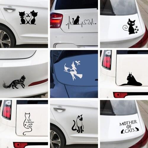 10 Styles Cartoon Character Cat Car Stickers Wrap Vinyl For car Door Decal Graphic Universal Car Decoration Sticker Accessories