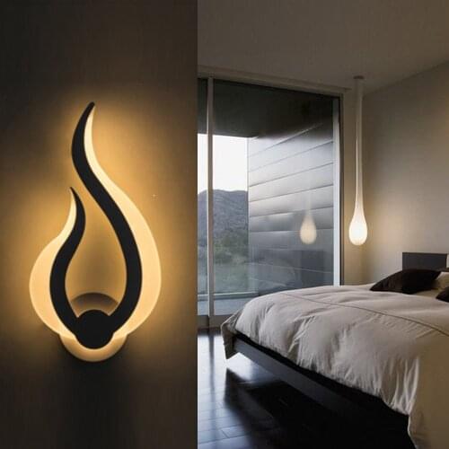 New Creative Modern LED Wall Lamp Flame Bedside Light AC100-265V Minimalist Wall Light Acrylic Sconce Lamp Room Indoor Lighting