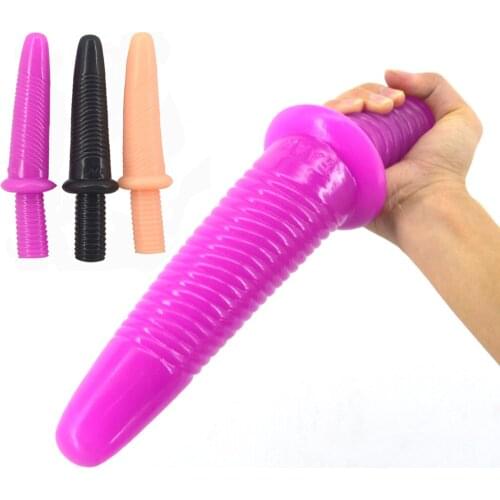 Super Long Penis With Screw Handle Unisex Big Anal Plug Dildo Butt Plug Prostate Massage Anal Dilator Vaginal Stimulator Sex Toy
