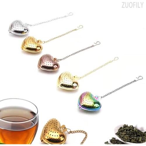 Useful Tea Herb Spice Filter Colander Heart Shaped Infuser Filter Strainer Ball Reusable Metal Tea Bag Stainless Steel Teapot