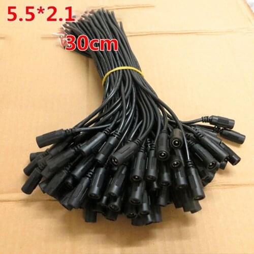DC female single head monitoring cord 5.5*2.1 strip light wire 12V 4A DC lines 30cm 0.12 copper core 0.4 square power connector