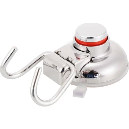 Removable Wall Strong Suction Cup Hook Hangers Stainless Steel Double Hook Strong Vacuum Suction Cup Hanger for Bathroom Kitchen