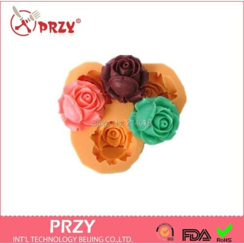 Rose Silicone Mold, Fondant Cake Molds, Polymer Clay Molds, Resin Molds Moulds Silicone Rubber PRZY Eco-friendly