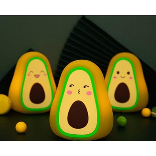 Avocado Silicone Lamp Reading LED Night Light Cute Cartoon Bedside Lamp Children Fruit Ambient Light Bedroom Light USB Charging