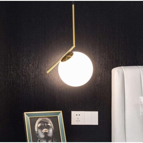 Modern Small Pendant Lights Bedside Hanging Lamps Simple Magic Bean Glass Droplight Loft Bar Dining Room Home Decor Fixture