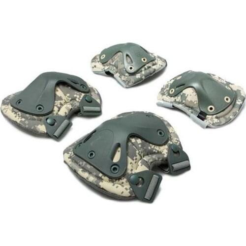 Tactical Airsoft Sports Military x Shape Knee & Elbow Protective Pads Set ACU