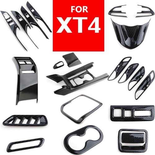Carbon fiber black Drawing ABS Decroation cover trim For Cadillac XT4 2018 2019 Interior Accessories