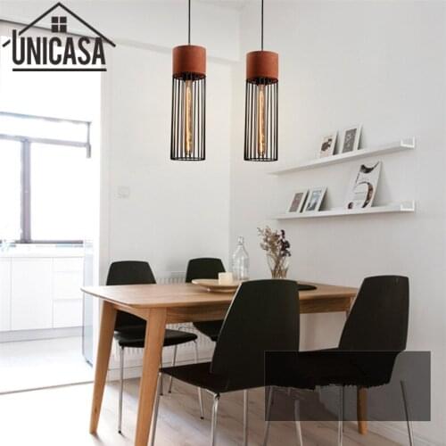 Vintage Red Ceiling Lamp Industrial Hotel Pendant Light Cement Shade Wooden American Country Style Bar Antique Mini Pendant