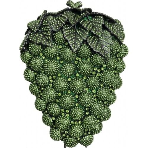 XIYUAN BRAND New grape Women Crystal Evening Clutch Handbag Wedding Dress Bridal Diamond Minaudiere Party Bag clutch purse