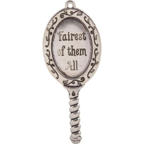 FREE SHIPPING 20PCS Antiqued Silver Color Fairest of them All Mirror Pendants #92278