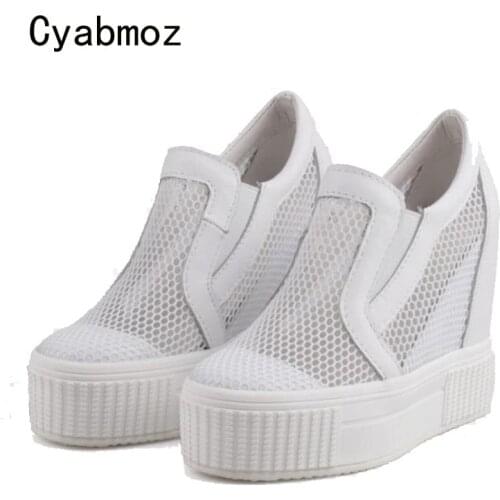 Cyabmoz Summer Women height increasing Shoes Breathable High heels Sneakers Zapatos mujer Tenis feminino Woman Pumps Party Shoes