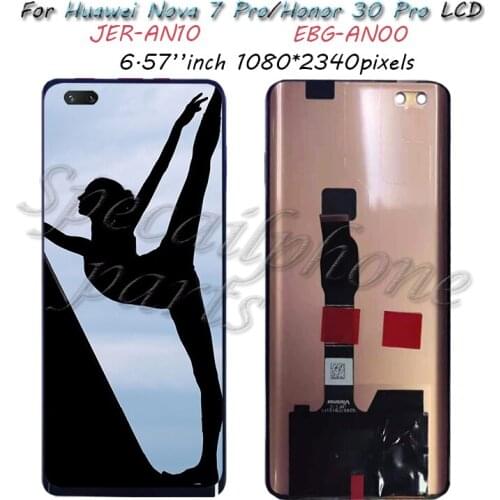 6.57"For Huawei Nova 7 Pro Honor 30 Pro LCD Display With Frame Touch Screen Digitizer Assembly For Huawei EBG-AN00 JER-AN10 lcd