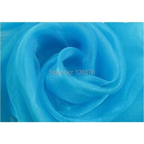 1.5m (59inch width 10meter sky blue soft organza sheer fabric diy wedding dress.curtain ball gown blouse backdrop tutu skirt