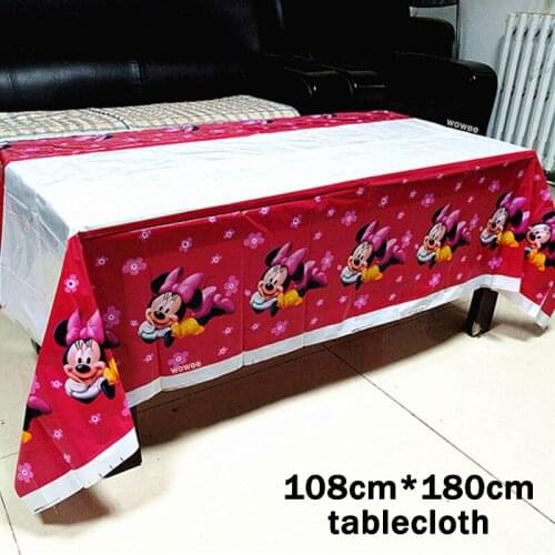 1pcs Pink Minnie Mouse Party Supplies TableCloth Favor Kids Girls Birthday Tablecloths Party Festival Decoration Party Supplie