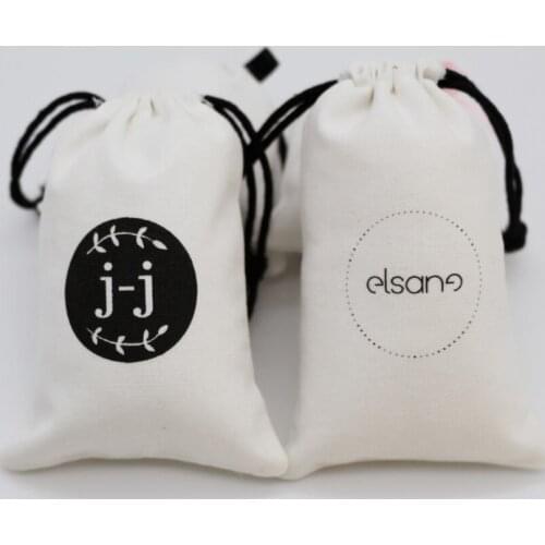 100pcs small cotton canvas jewelry bags wholesale 7*9cm gift pouches cheap drawstring gift bags for bracelet jewelry storage