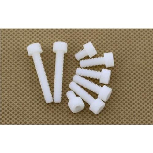 20Pcs DIN912 M3 M4 M5 M6 M8 Plastic Nylon Hexagon Socket Head Cap Bolt Knurled Hand Screw