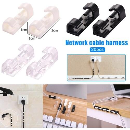 20pcs Wire Storage Clips Securing Tool Cable Clamp Cable Housing Data Line Finishing H-best