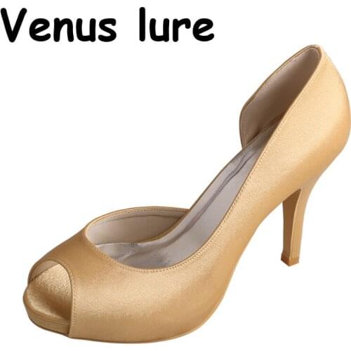 23 Colors 10CM Platform Shoes Bridal Peep Toe Bridesmaid Shoes Size 9