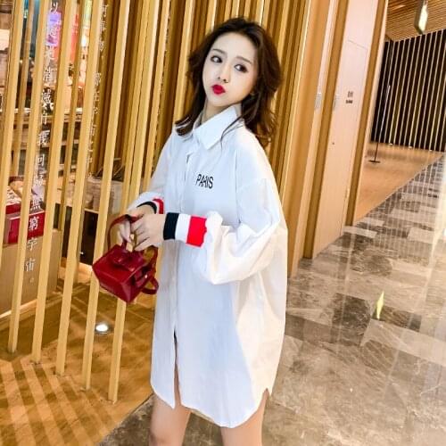 2889# Maternity Dress Spring Autumn Cotton Mid-Long Long Sleeve Loose Stylish Dress for Pregnant Women Mom Dress