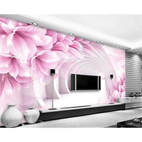 Beibehang 3d high quality modern custom wallpaper large 3D stereo space extend flowers TV wall decoration painting 3D wallpaper