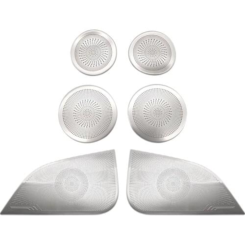 Car Accessories Silver the Sound Bar of the Stainless Steel Front Door Speaker Cover Trim for Tesla Model 3 2021