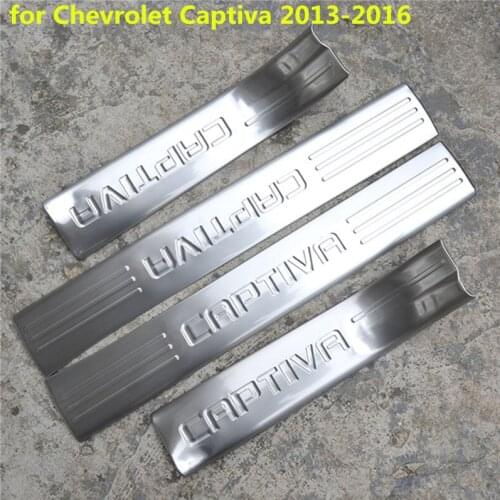 Free shipping for Chevrolet Captiva 2013-2016 stainless steel scuff plate inside door sill 4pcs/set high quality