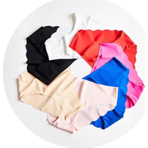 7 pcs Ice Silk Seamless Panty Underwear Female Comfort Intimates Fashion Ladies Low-Rise Briefs Panties Women Sexy Lingerie