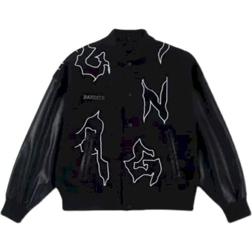 Baseball jersey clothes mens leather jacket motorcycle windbreaker autumn winter hip-hop embroidery loose casual women top coat