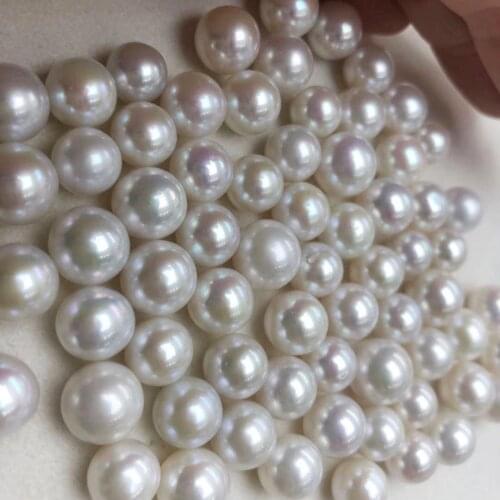 Free shipping,9-12 mm high luster AAAA big perfect round Nature freshwater loose pearl,half hole