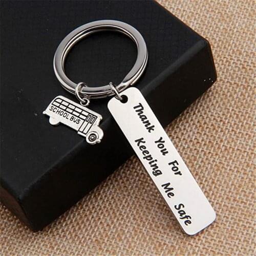 Letters Print Bus Driver Keychain Handbag Key Chain Ring Appreciation Gifts