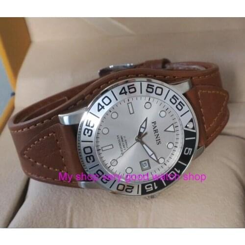 42MM PARNIS 21 jewels Japanese 821A automatic Self-Wind Mechanical watches Sapphire Crystal 10Bar luminous mens watch 52sy
