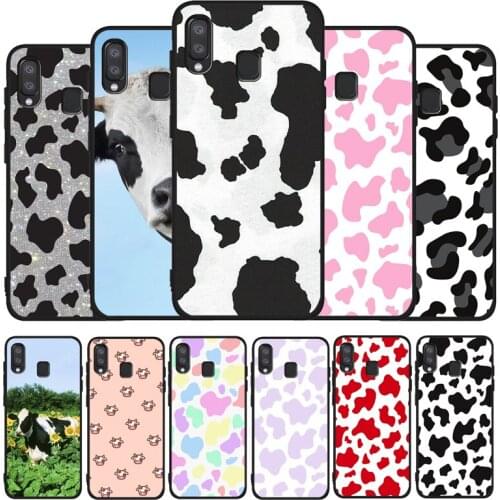 Cow black soft phone Case For Samsung A10 20 30 40 50 30S 50S 60 70 M10 M30S M40 A31 51 71 A20E A10E A21S