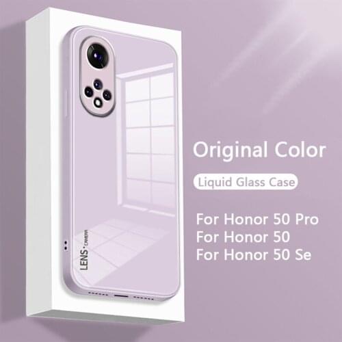 Liquid Silicone Tempered Glass Case For Huawei Honor 50 Pro Honor50 Se 50Pro 50Se 5g Original Color Camera Lens Protection Cases