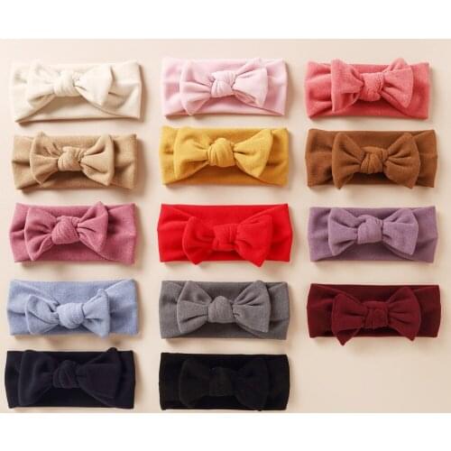 CN New Newborn Toddler Baby Girls Head Wrap Rabbit Big Bow Knot Turban Headband For Girls Bow Headwrap Baby Girl Head Wrap