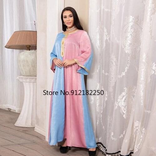 Eid Mubarak Kaftan Abaya Dubai Turkey Islam Muslim Dress African Dresses For Women Caftan Marocain Djellaba Robe Longue Femme