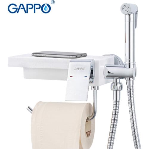 GAPPO bidet faucets toilet Bidet shower sprayer hygienic shower anal plug water taps bathroom paper holder shelf holders G7296