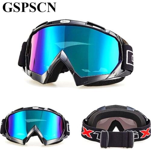 GSPSCN Motorcycle Motocross Goggles Glasses for Helmet Racing Gafas Dirt Bike ATV MX Goggles Clear Tinted Lens Off Road