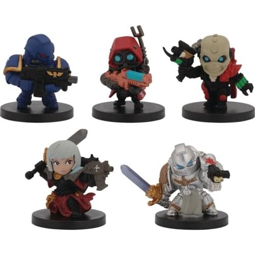 Bandai Genuine Gashapon Toys Warhammer 40,000 Space Marines Vindicare Assassin Grey Knight Q Version Action Figure Toys
