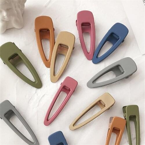 Ins Super Fire Simple Frosted Hairpin Hollow Drop-shaped Liu Haibin Two-piece Hair Accessories